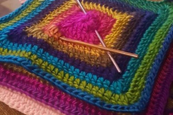 A collection of crochet granny squares